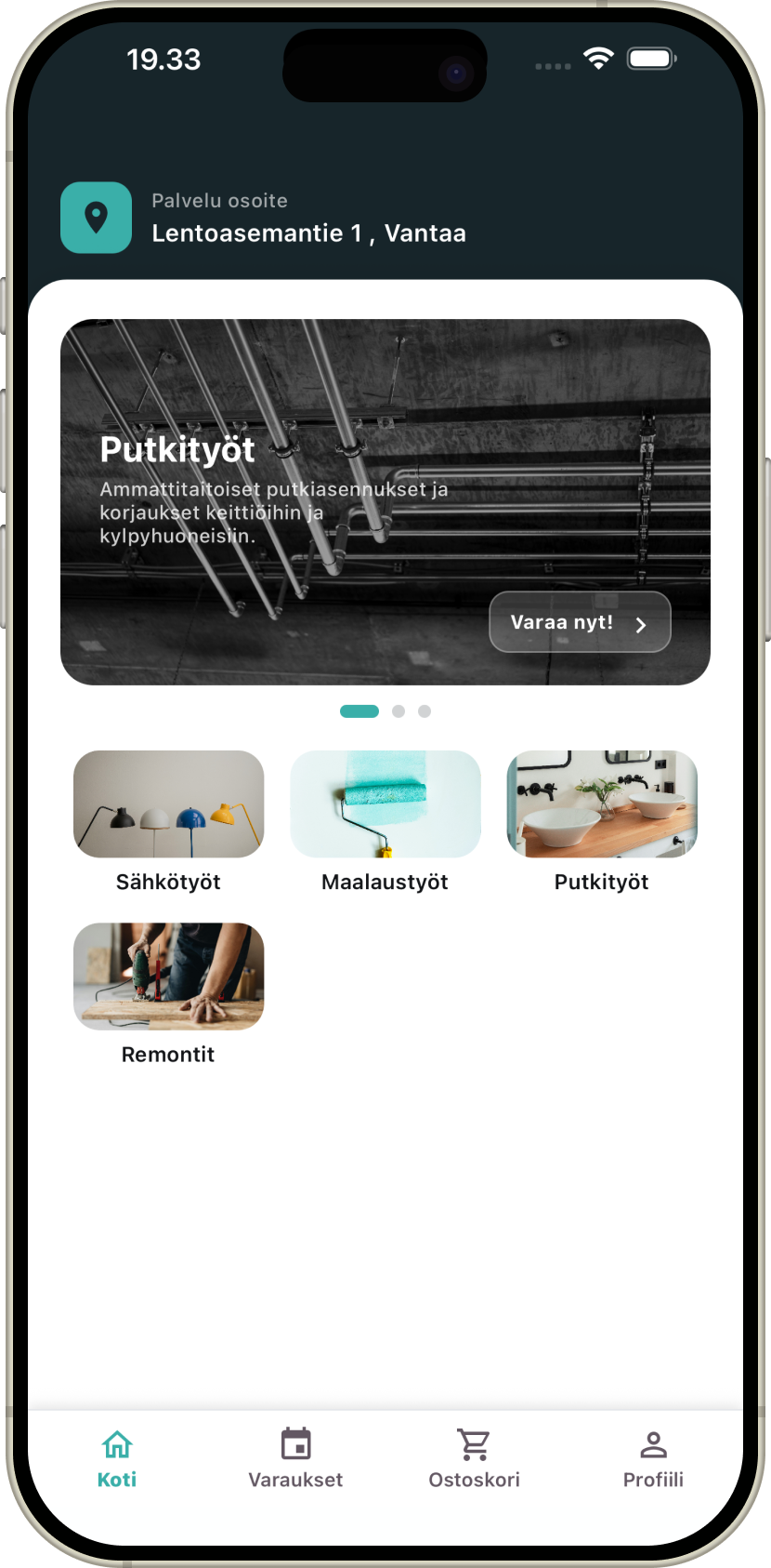ApuMate customer ordering view